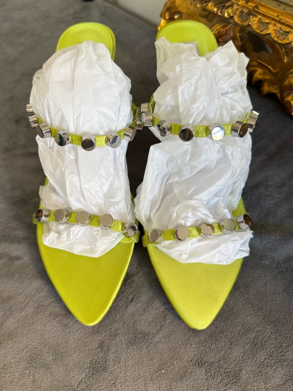 Steve Madden Dorinda Studded Heels in Citron - Picture 4 of 7